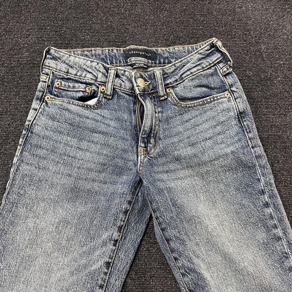 Aéropostale Denim - Aeropostale Mid Rise Ankle Straight Jeans Womens‎ 0 Medium Blue Stretch Denim
